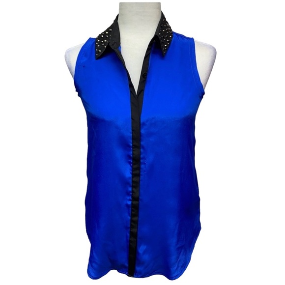 Rock & Republic Studded Collar Sleeveless Blouse - Picture 1 of 4